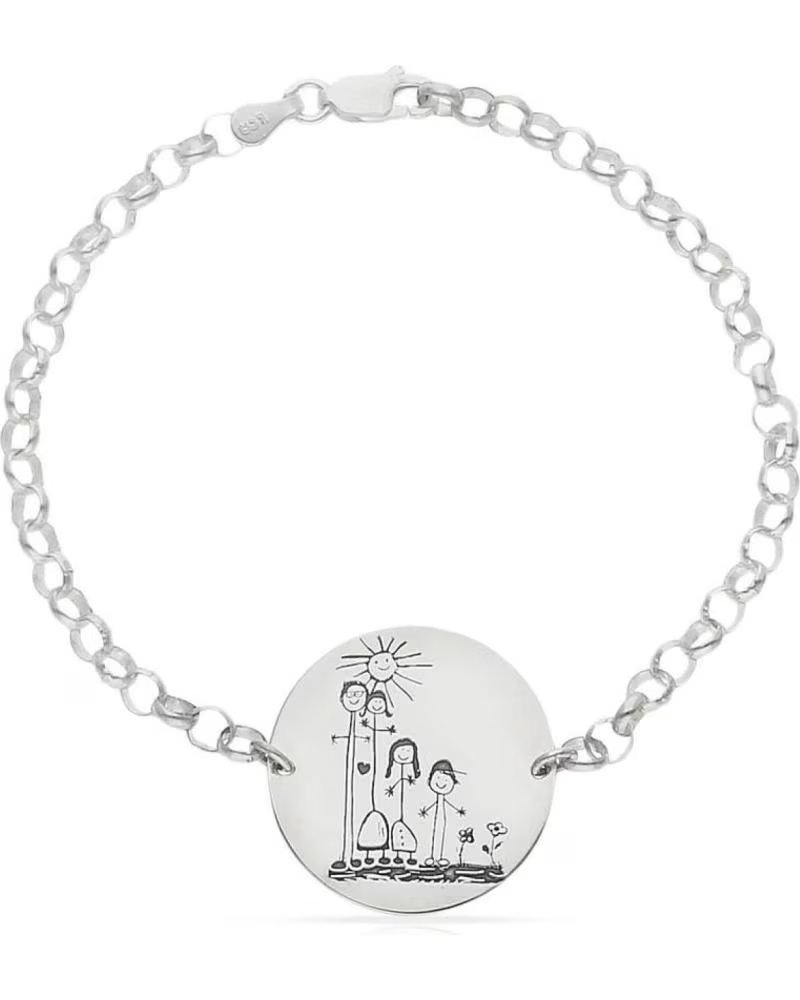 MINOPLATA PULSERA DE PLATA DE LEY 925 CON TU DIBUJO