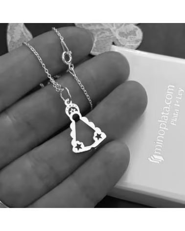 MINOPLATA GARGANTILLA VIRGEN DEL ROCIO CALADA DE PLATA DE LEY