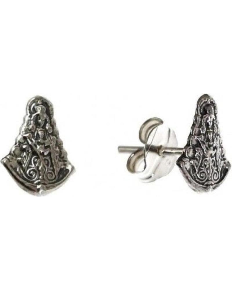 MINOPLATA PENDIENTES PEQUENOS VIRGEN DEL ROCIO DE PLATA ENVEJECIDA
