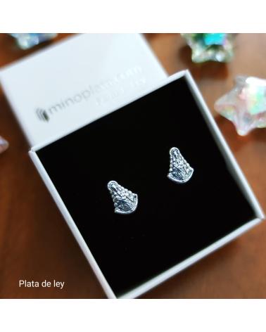 MINOPLATA PENDIENTES PEQUENOS VIRGEN DEL ROCIO DE PLATA ENVEJECIDA
