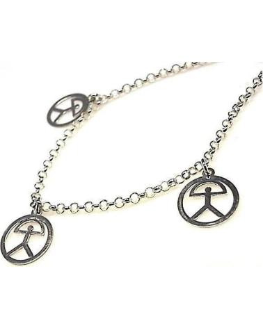 MINOPLATA PULSERA TOBILLERA CON INDALOS COLGANTES DE PLATA DE LEY