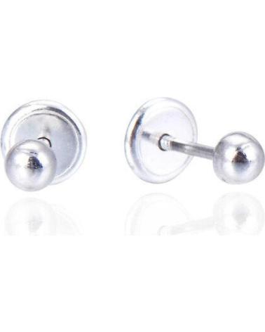 MINOPLATA PENDIENTES 3MM BOLA DE PLATA DE LEY CON CIERRE ROSCA