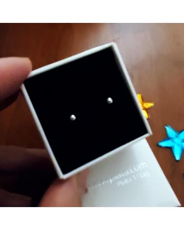 MINOPLATA PENDIENTES 3MM BOLA DE PLATA DE LEY CON CIERRE ROSCA