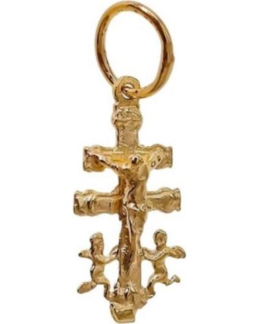 MINOPLATA COLGANTE CRUZ DE CARAVACA 17MM X 9MM DE PLATA CHAPADA ORO