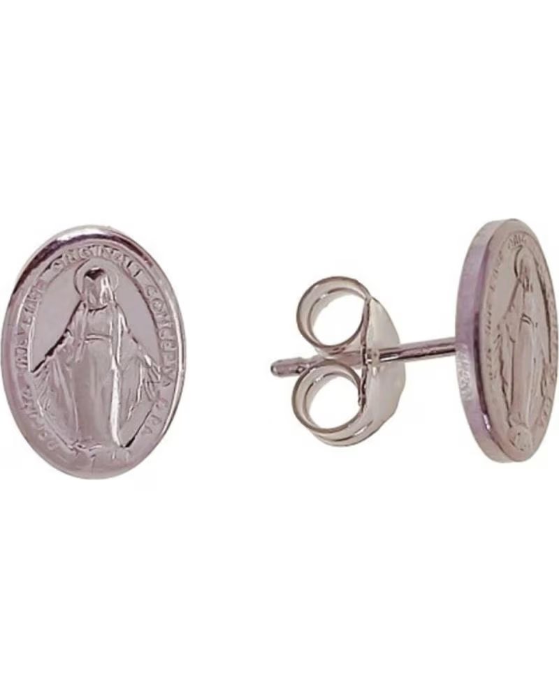 MINOPLATA PENDIENTES VIRGEN MILAGROSA DE PLATA DE LEY
