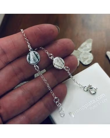 MINOPLATA PULSERA VIRGEN DEL ROCIO DE PLATA DE LEY