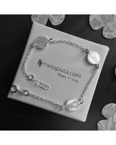 MINOPLATA PULSERA VIRGEN DEL ROCIO DE PLATA DE LEY