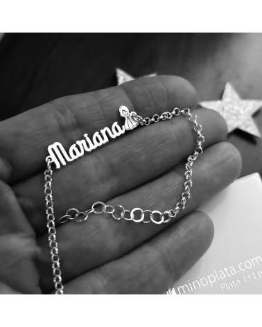 MINOPLATA PULSERA PRIMERA COMUNION CON NOMBRE PERSONALIZADO DE PLATA D