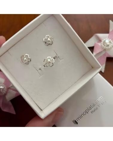 MINOPLATA ADEREZO DE PLATA DE LEY CON PERLAS CULTIVADAS PARA NINA PRIM