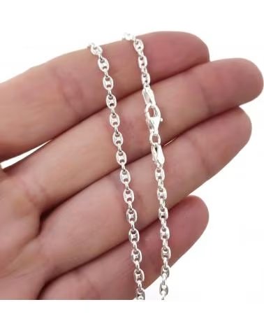 MINOPLATA CADENA CALABROTE 3MM X 2MM DE PLATA DE LEY 50CM DE LONGITUD
