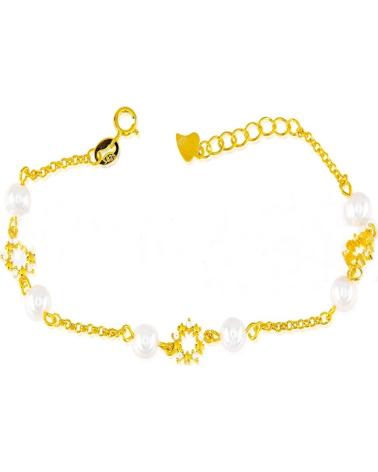 MINOPLATA PULSERA PRIMERA COMUNION DE PLATA CHAPADA EN ORO CON PERLAS