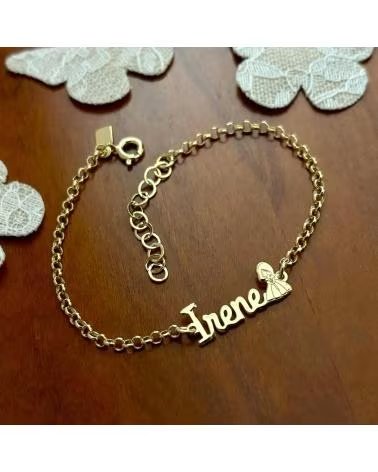 MINOPLATA PULSERA INFANTIL NINA CON NOMBRE PERSONALIZADO EN PLATA DE L