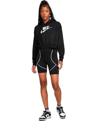 NIKE SUDADERA CROPPED SPORTSWEAR CLUB FLEECE GRAPHIC NEGRO