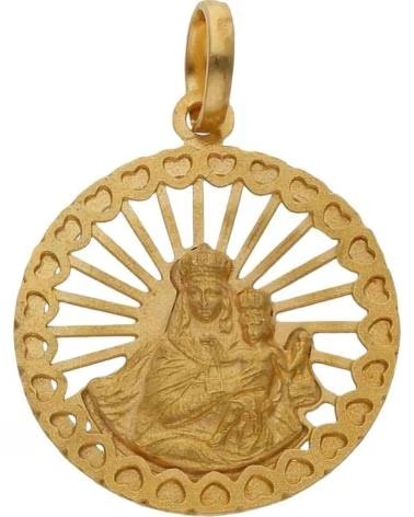 MINOPLATA MEDALLA DE LA VIRGEN DEL CARMEN DE PLATA CHAPADA EN ORO 20MM