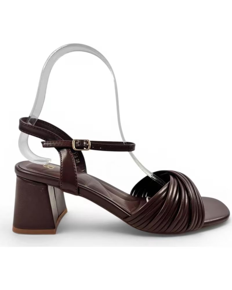 TIMBOS SANDALIA VESTIR TACON ANCHO COLOR MARRON 132768 MARRóN