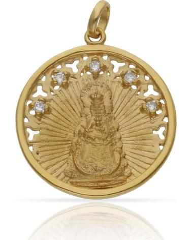 MINOPLATA MEDALLA VIRGEN DEL ROCIO 25MM DE PLATA DE LEY BANADA EN ORO