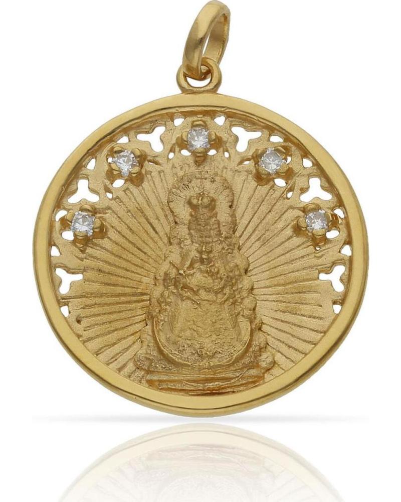 MINOPLATA MEDALLA VIRGEN DEL ROCIO 25MM DE PLATA DE LEY BANADA EN ORO
