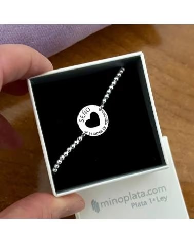 MINOPLATA PULSERA SENO BOLAS DE PLATA DE LEY 925 SIEMPRE EN NUESTRO CO