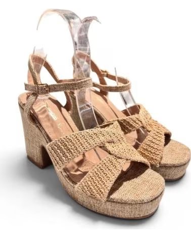 TIMBOS SANDÁLIA SALTO MADEIRA 132646 BEIGE