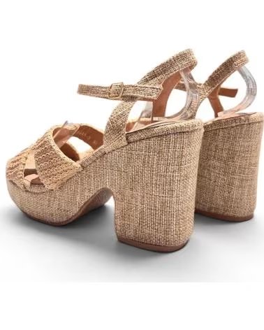 TIMBOS SANDÁLIA SALTO MADEIRA 132646 BEIGE