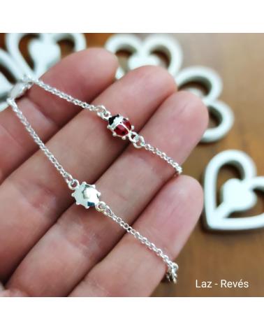 MINOPLATA PULSERA INFANTIL MARIQUITAS DE PLATA DE LEY