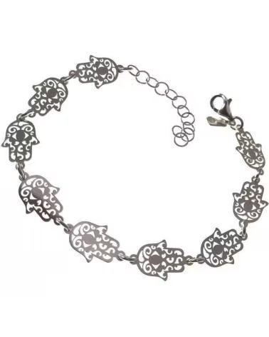 MINOPLATA PULSERA MANOS DE FATIMA CONTINUADA DE PLATA DE LEY 925
