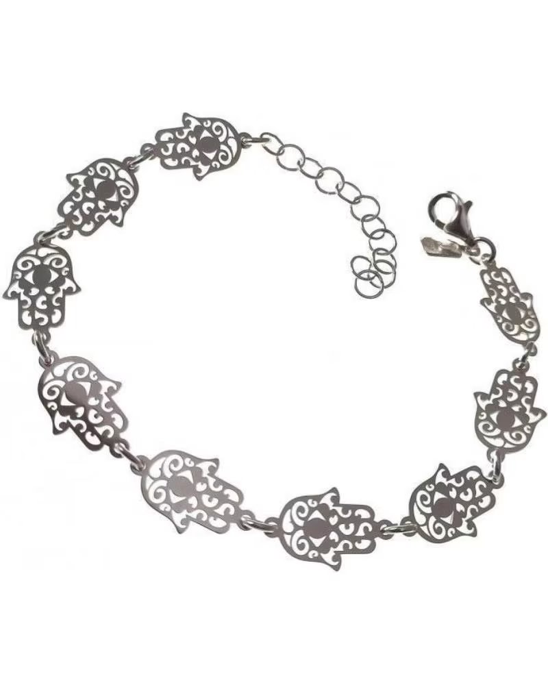 MINOPLATA PULSERA MANOS DE FATIMA CONTINUADA DE PLATA DE LEY 925