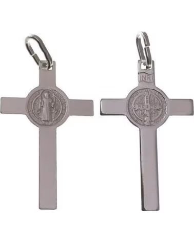 MINOPLATA CRUZ DE SAN BENITO DE PLATA DE LEY 925 28MM X 17MM