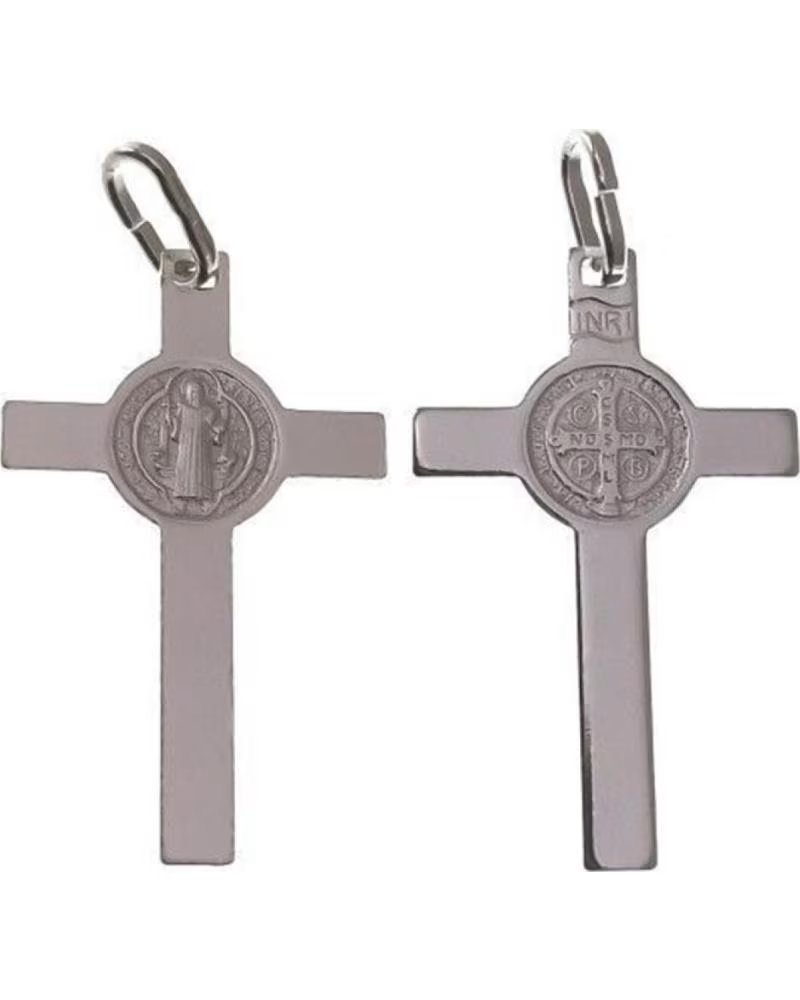MINOPLATA CRUZ DE SAN BENITO DE PLATA DE LEY 925 28MM X 17MM