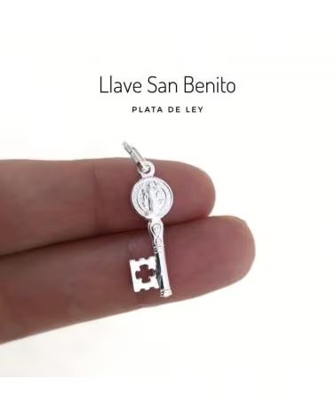 MINOPLATA COLGANTE LLAVE DE SAN BENITO DE PLATA DE LEY 925 22MM