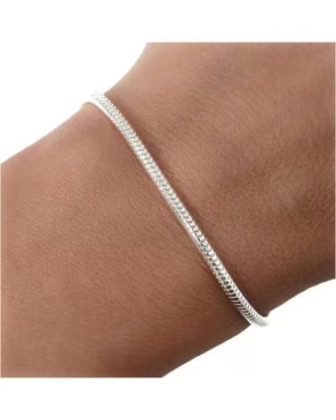 MINOPLATA PULSERA COLA DE TOPO 2 8MM DE PLATA DE LEY 925