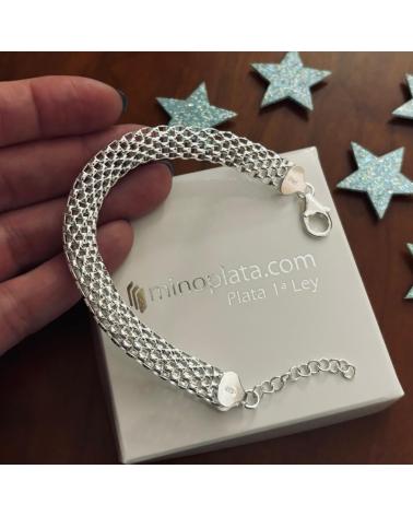 MINOPLATA PULSERA MALLA DE PLATA DE LEY 925