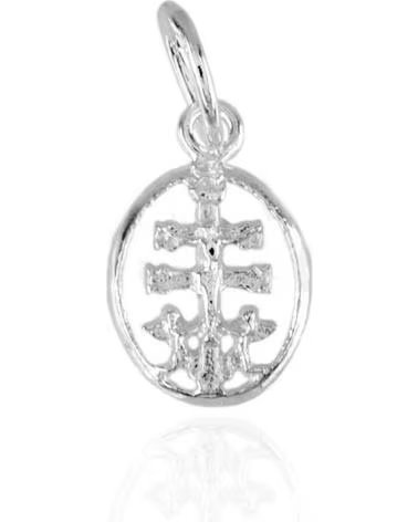 MINOPLATA MEDALLA OVALADA CRUZ DE CARAVACA DE PLATA DE LEY 13X9MM