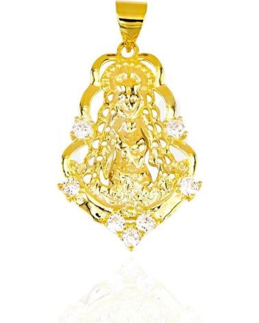 MINOPLATA MEDALLA SILUETA VIRGEN DEL ROCIO DE PLATA DE LEY CHAPADA EN