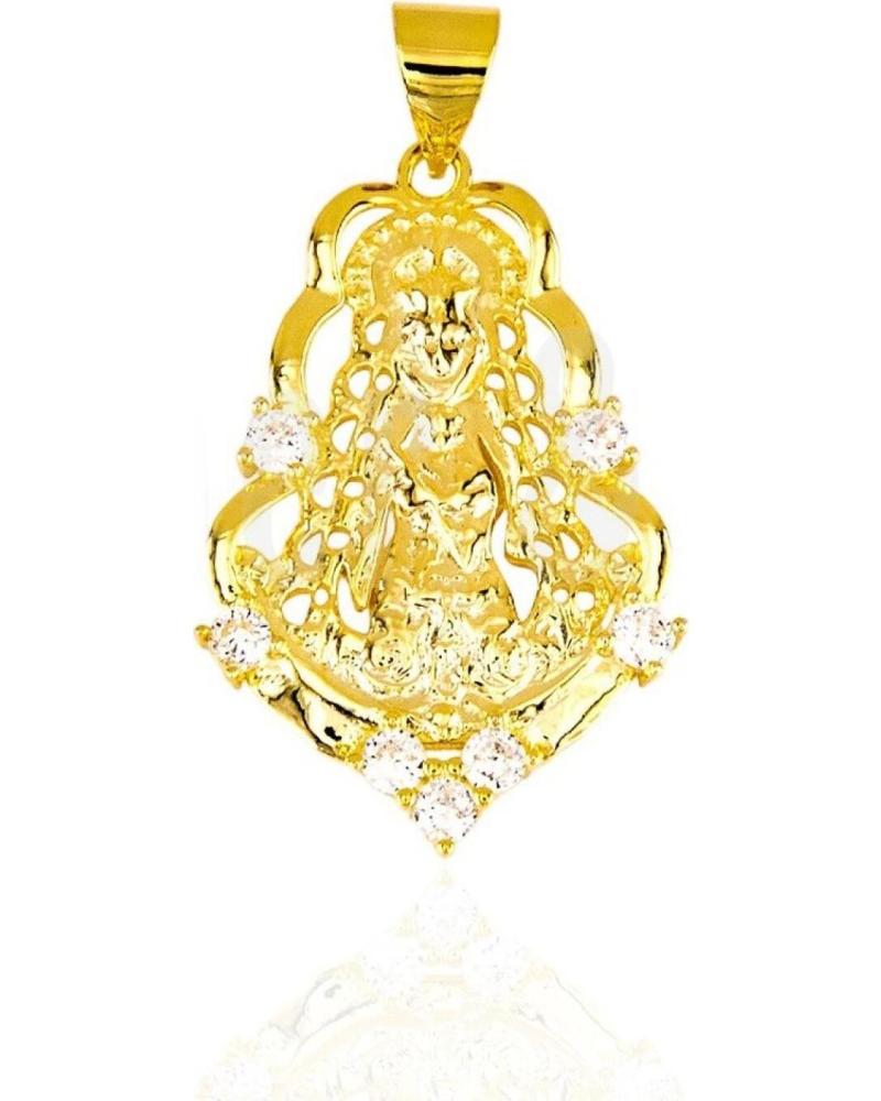 MINOPLATA MEDALLA SILUETA VIRGEN DEL ROCIO DE PLATA DE LEY CHAPADA EN