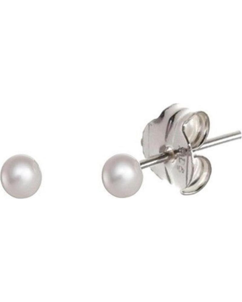 MINOPLATA PENDIENTES BOLA PERLA SINTETICA 4MM EN PLATA DE LEY 925