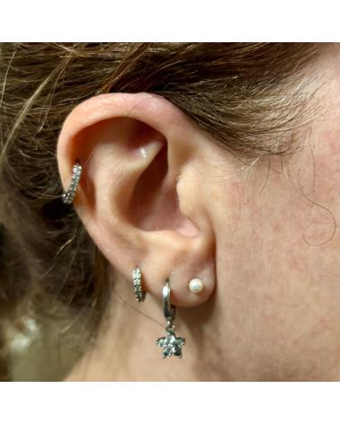 MINOPLATA PENDIENTES BOLA PERLA SINTETICA 4MM EN PLATA DE LEY 925