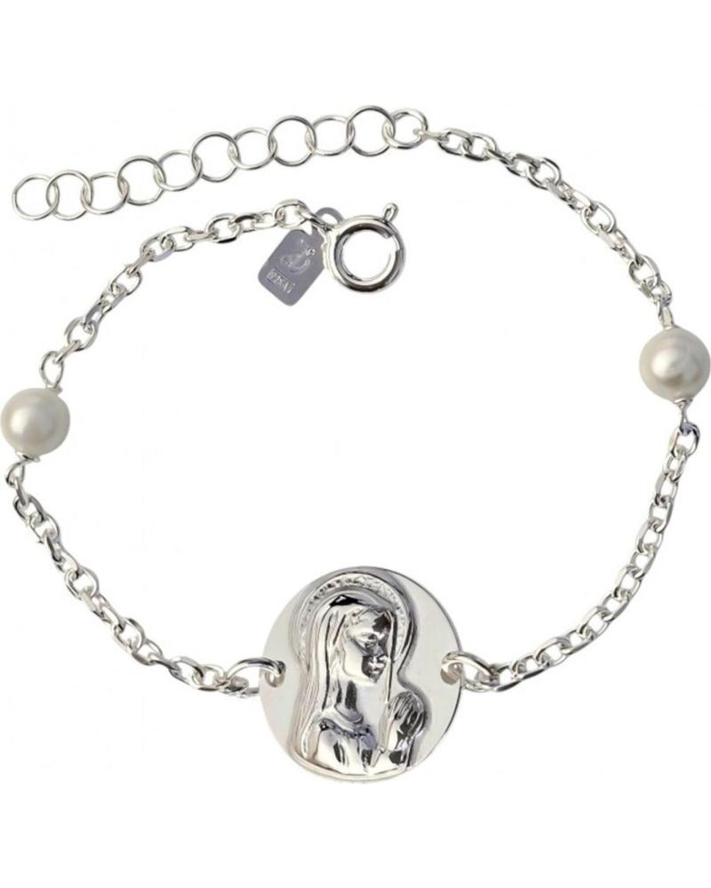 MINOPLATA PULSERA PRIMERA COMUNION VIRGEN NINA DE PLATA DE LEY CON PER