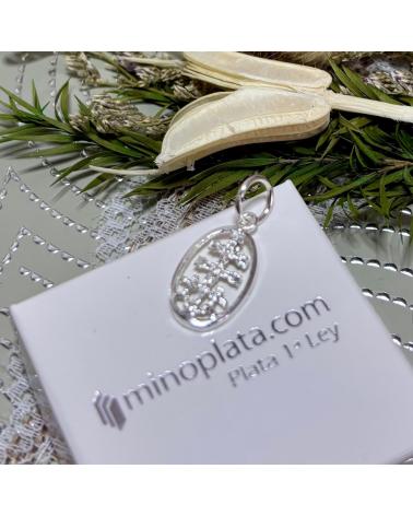MINOPLATA MEDALLA OVALADA CALADA CRUZ DE CARAVACA DE PLATA DE LEY 925