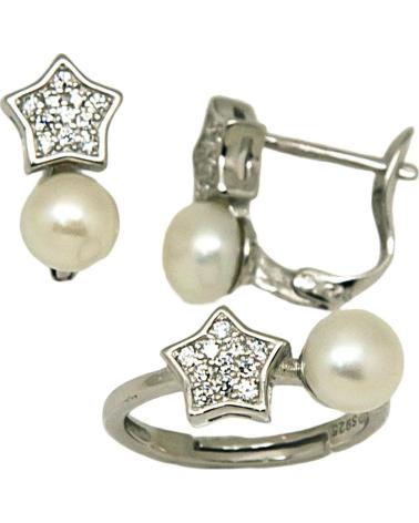 MINOPLATA CONJUNTO PENDIENTES Y SORTIJA AJUSTABLE ESTRELLA DE PLATA RO