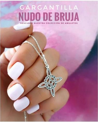 MINOPLATA GARGANTILLA BOLITAS Y NUDO DE BRUJA DE PLATA DE LEY