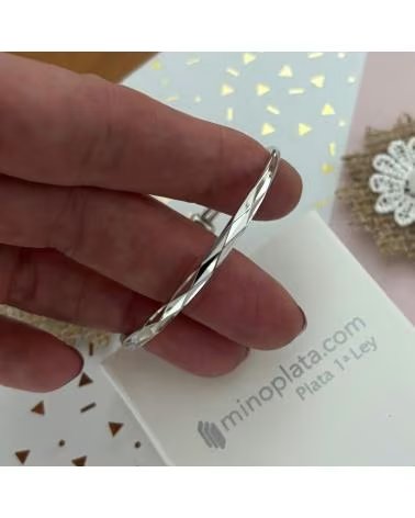 MINOPLATA PULSERA MEDIA CANA INFANTIL AJUSTABLE DE PLATA DE LEY RODIAD
