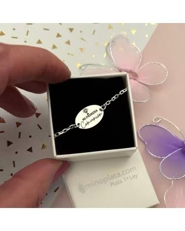 MINOPLATA PULSERA PRIMERA COMUNION DE PLATA DE LEY 925 Y PERLAS