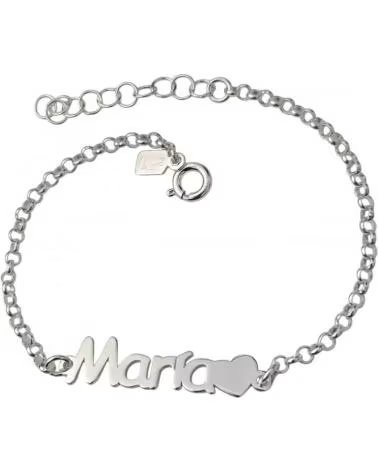 MINOPLATA PULSERA PERSONALIZADA NOMBRE CORAZON DE PLATA DE LEY 925
