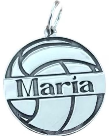 MINOPLATA COLGANTE BALON DE VOLEIBOL 20MM EN PLATA DE LEY 925 NOMBRE P