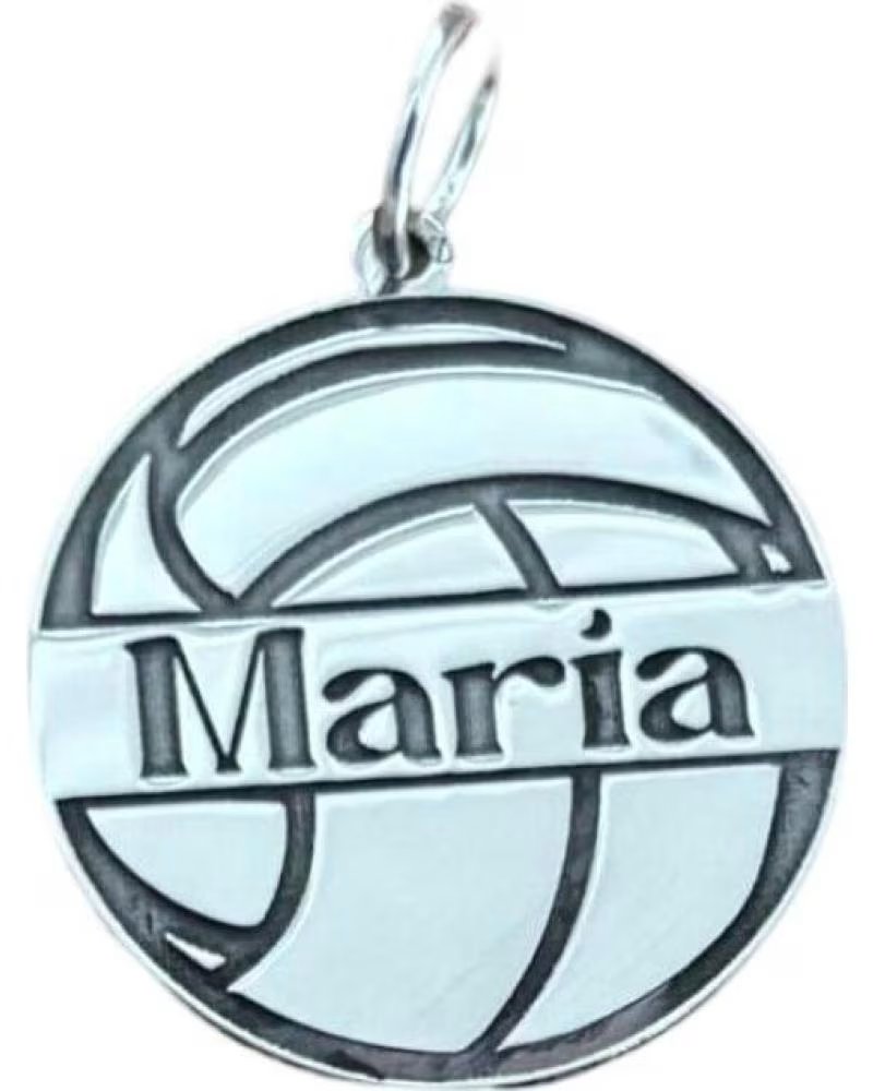 MINOPLATA COLGANTE BALON DE VOLEIBOL 20MM EN PLATA DE LEY 925 NOMBRE P