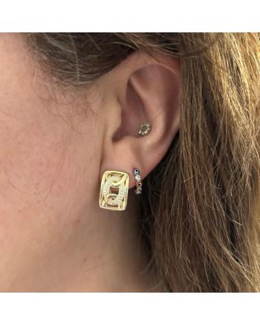 MINOPLATA PENDIENTES DE PLATA BANADA EN ORO CON CIRCONITAS MICRO Y CIE