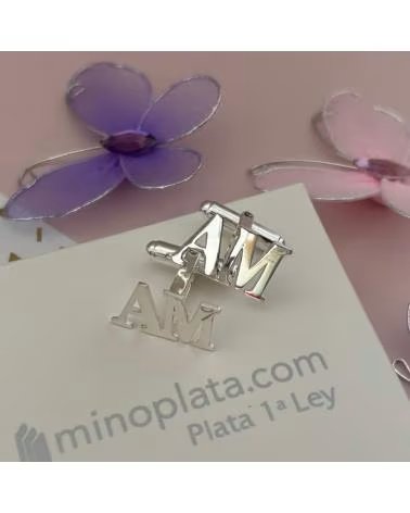 MINOPLATA GEMELOS INICIALES DE PLATA DE LEY 925