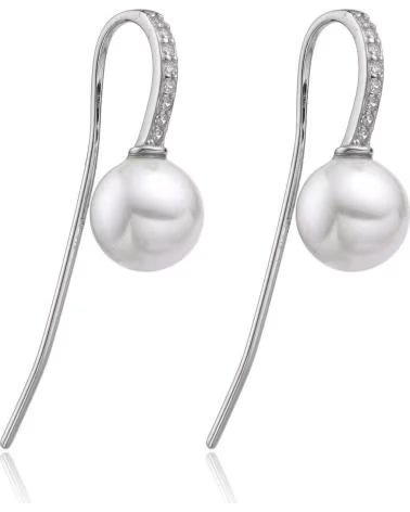 MINOPLATA PENDIENTES DE PLATA RODIADA CON PERLAS CULTIVADAS Y CIRCONTI