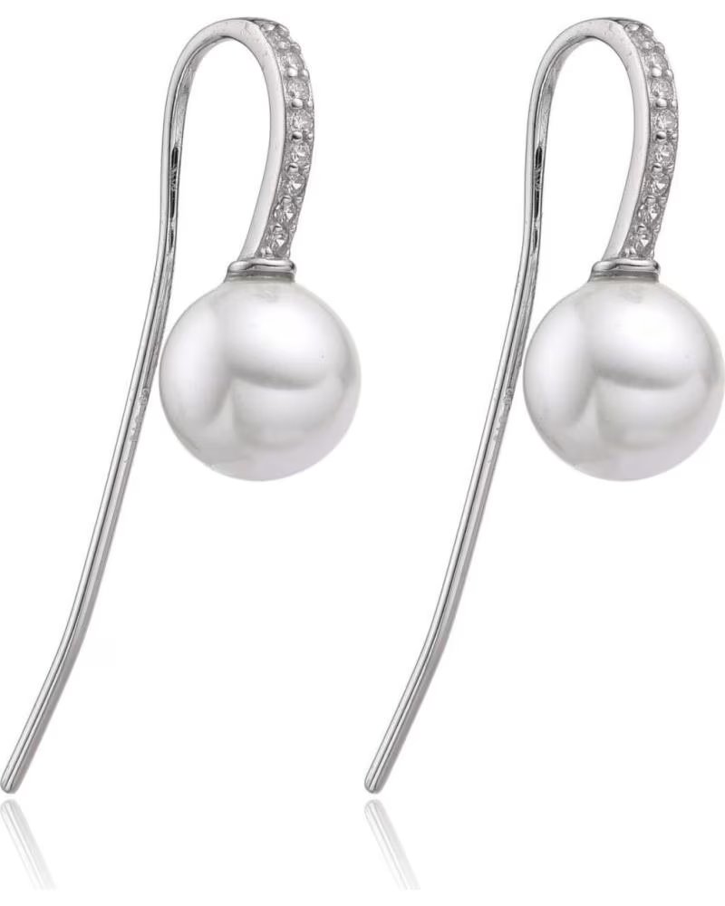 MINOPLATA PENDIENTES DE PLATA RODIADA CON PERLAS CULTIVADAS Y CIRCONTI